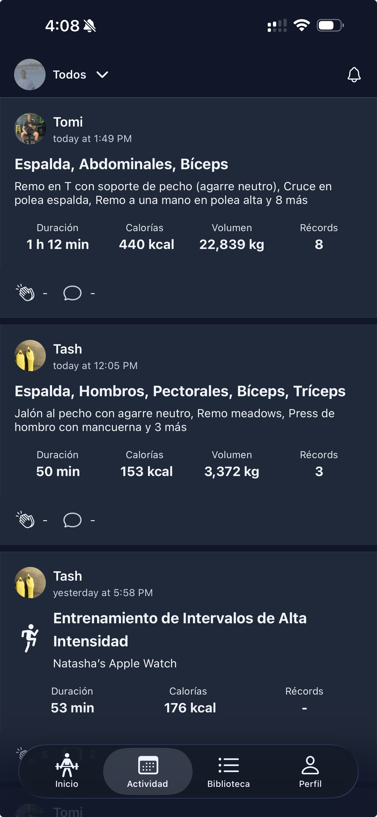 Feed social de Gravl