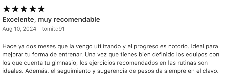 Review de usuario de Gravl 14